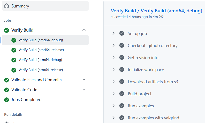 Figure 1: Build & Test run on amd64